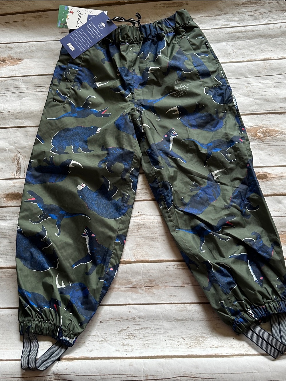 Joules Dino rain pants nwt